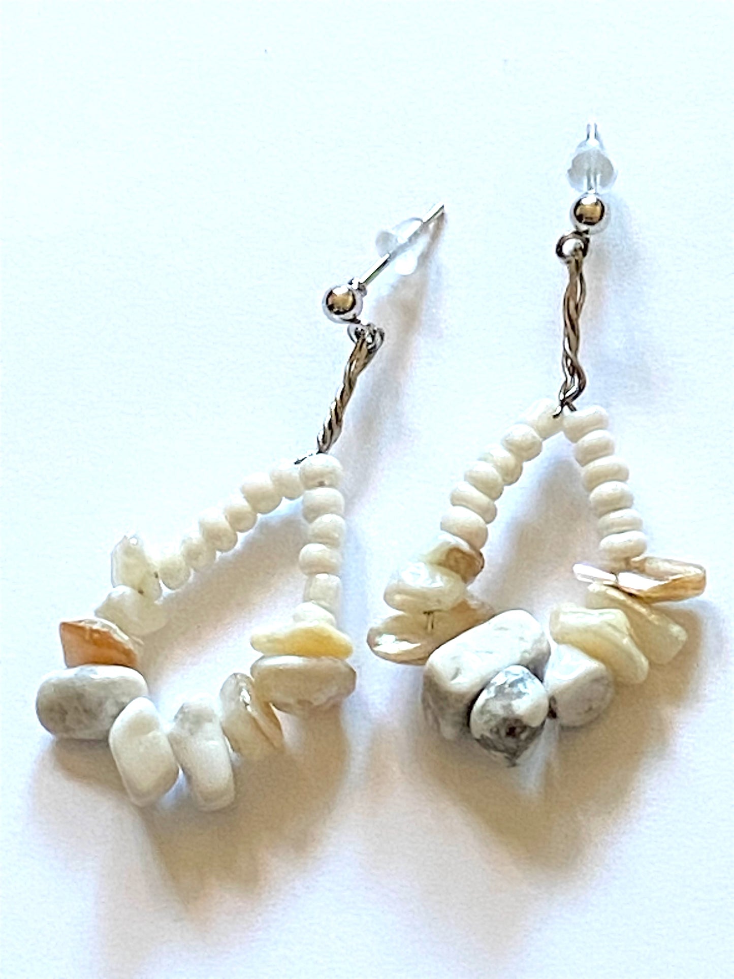 White Coral Howlite Earrings