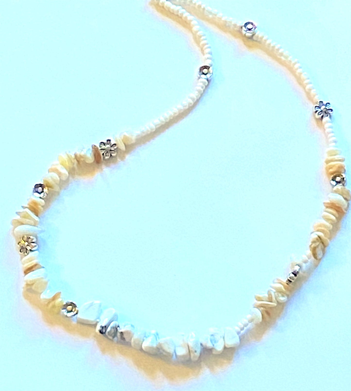 White Coral Howlite Necklace