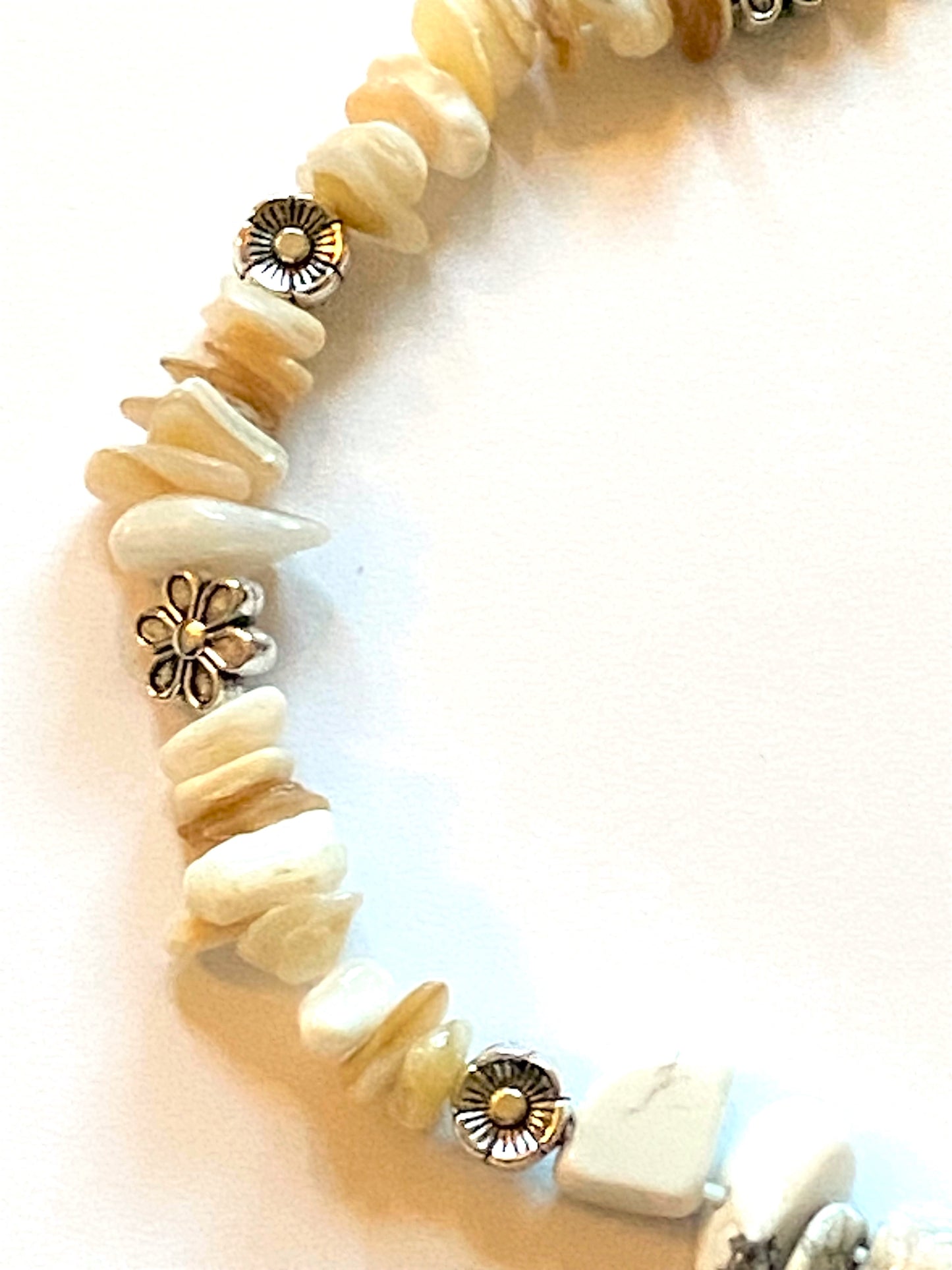 White Coral Howlite Necklace