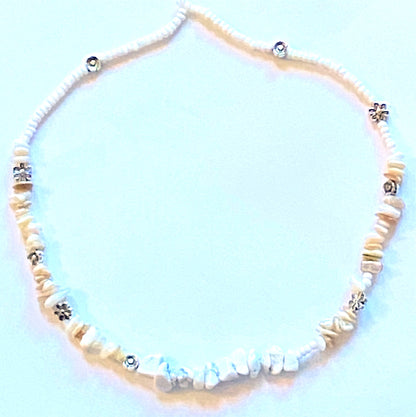 White Coral Howlite Necklace