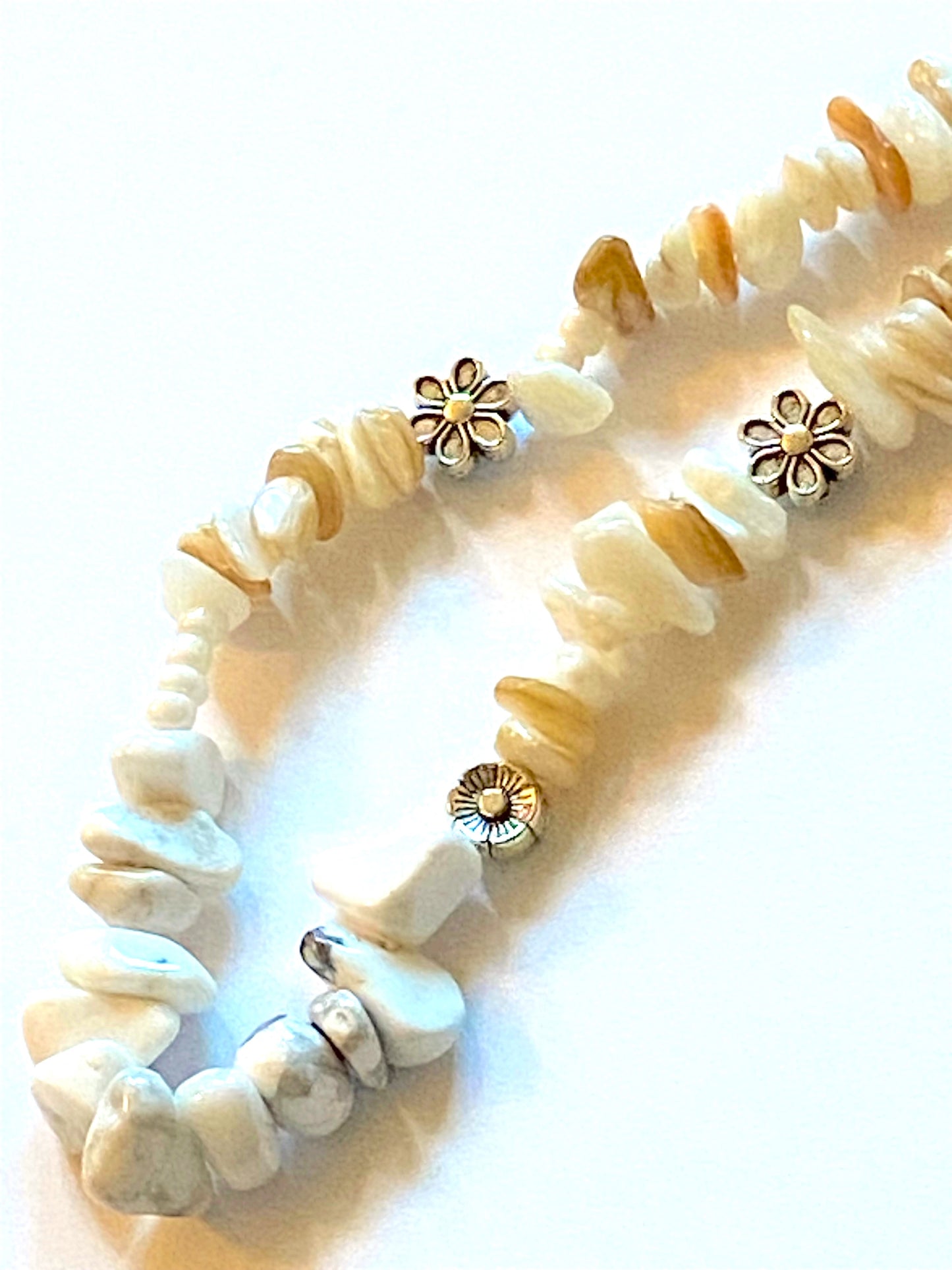 White Coral Howlite Necklace