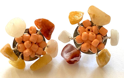 Yellow Aventurine Peach Studs