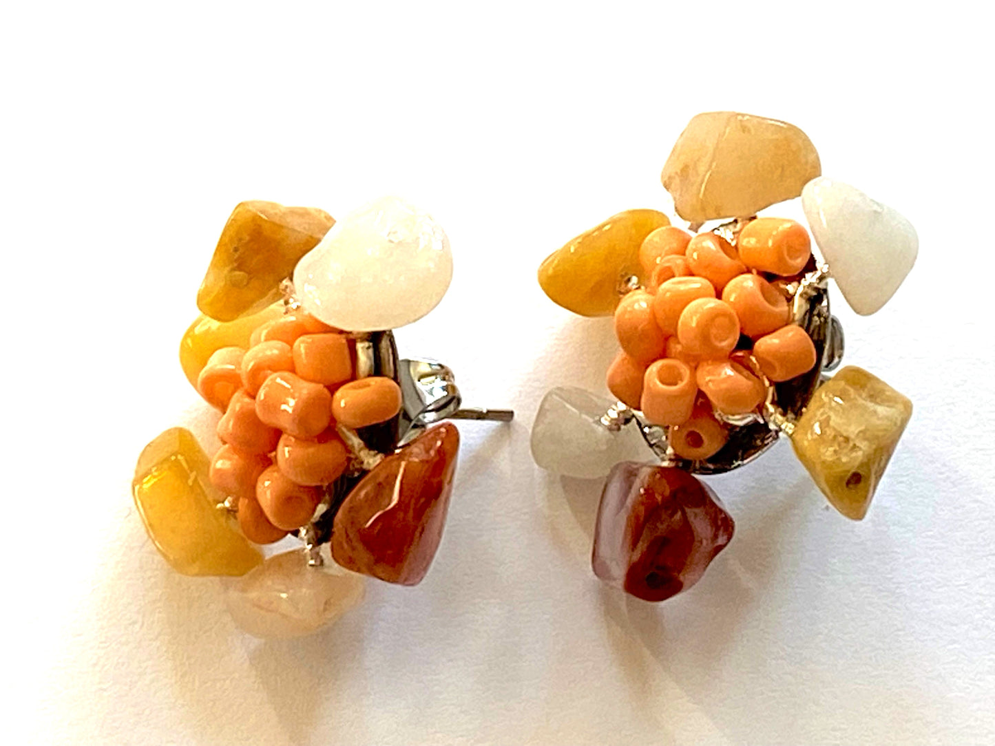 Yellow Aventurine Peach Studs