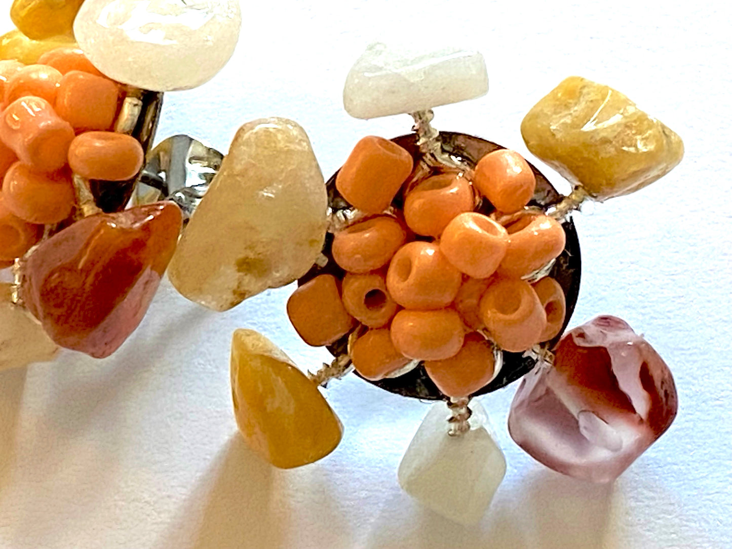 Yellow Aventurine Peach Studs