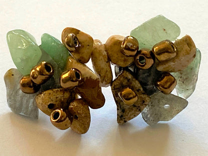 Amazonite Picture Jasper Studs