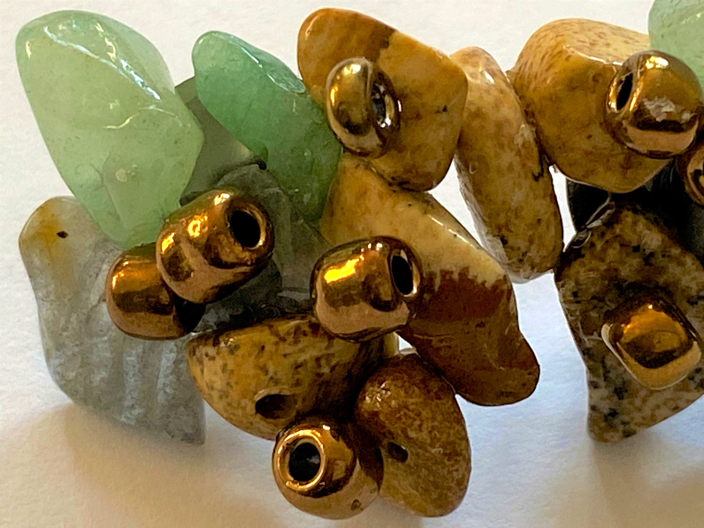 Amazonite Picture Jasper Studs