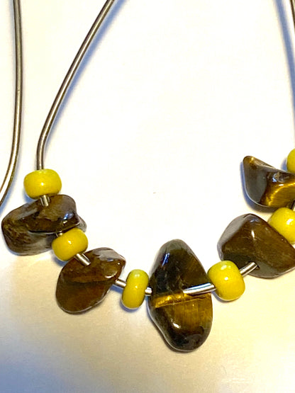 Tiger Eye Yellow Teardrop Earrings