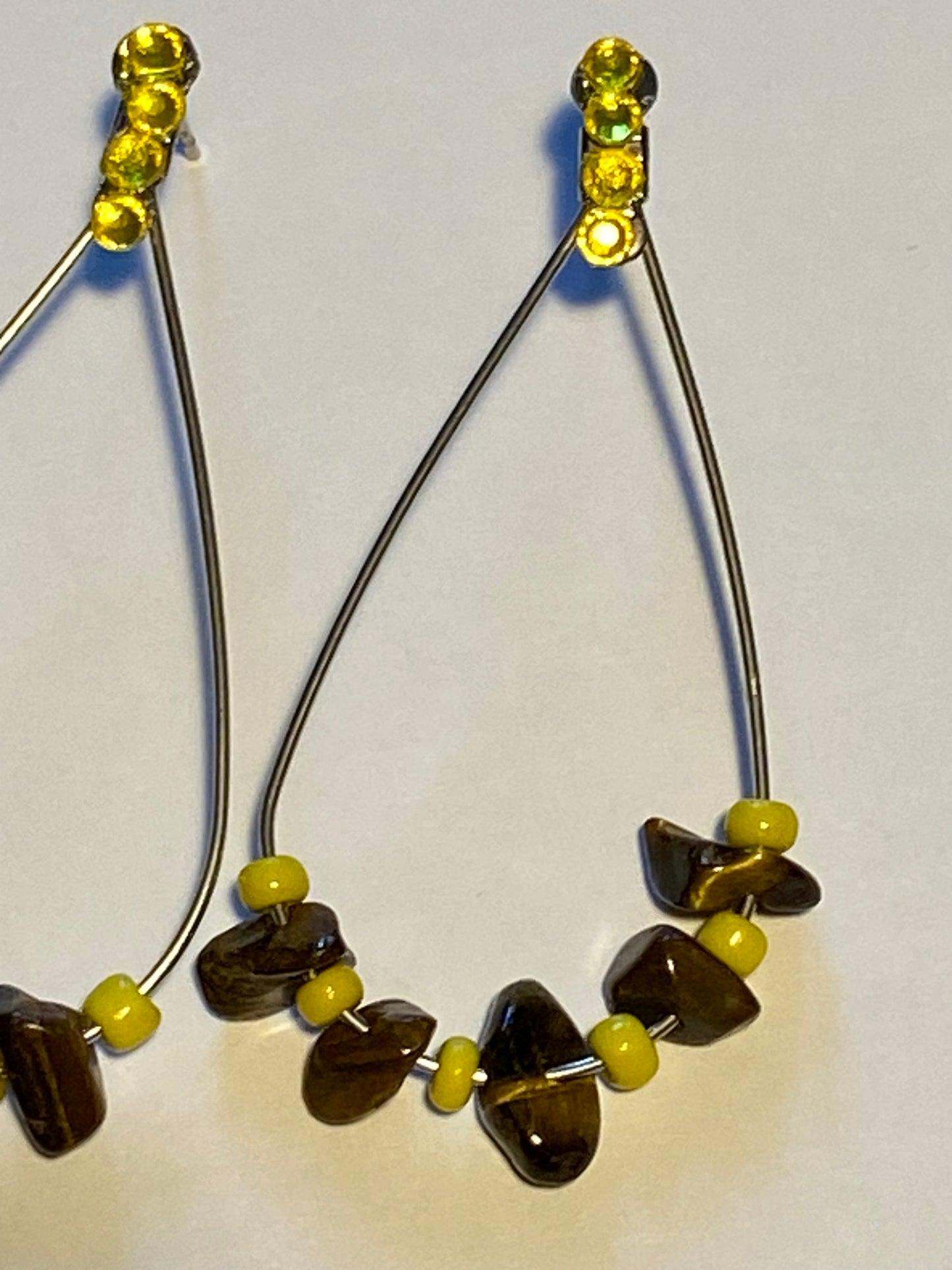 Tiger Eye Yellow Teardrop Earrings