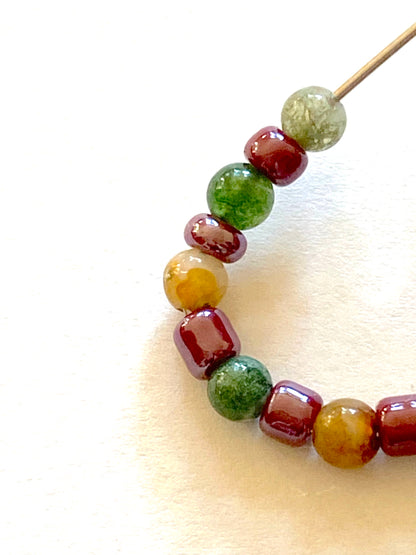 Indian Agate Teardrop Hoops