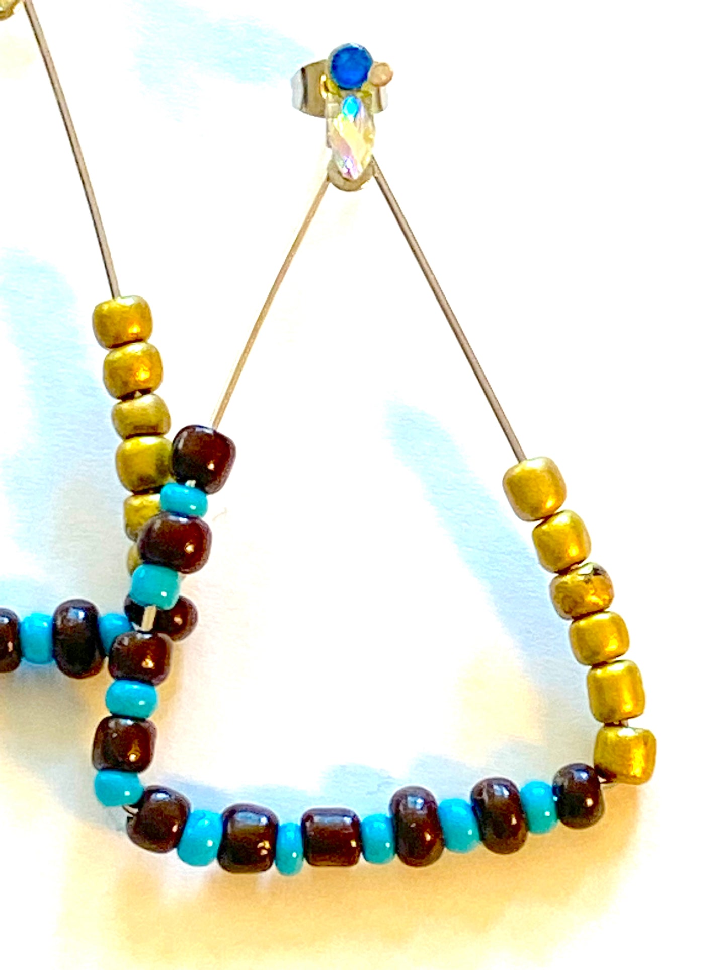 Turquoise Gold Hoops