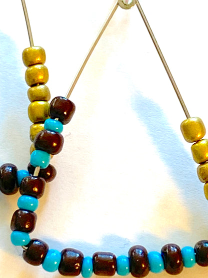 Turquoise Gold Hoops