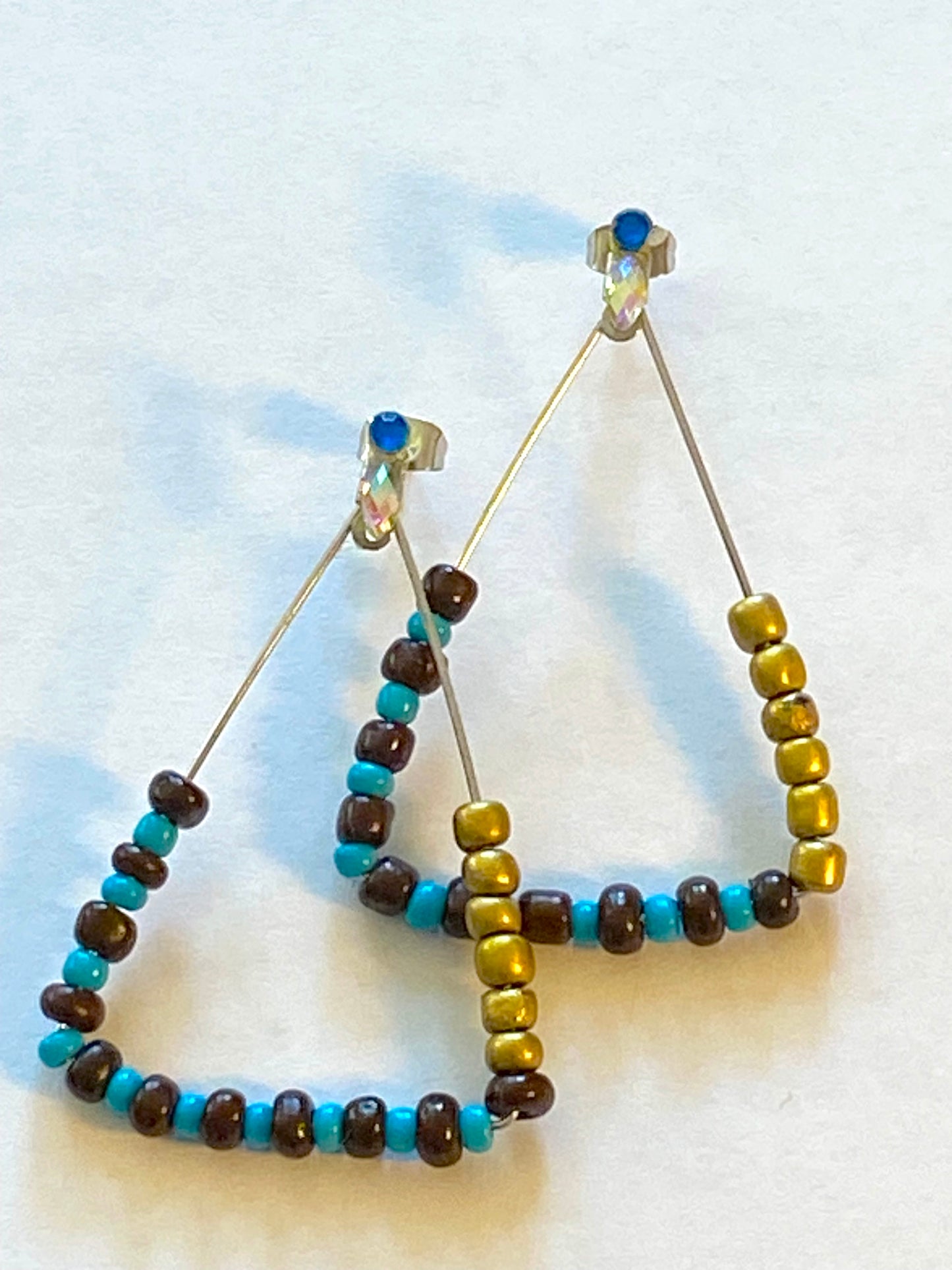 Turquoise Gold Hoops