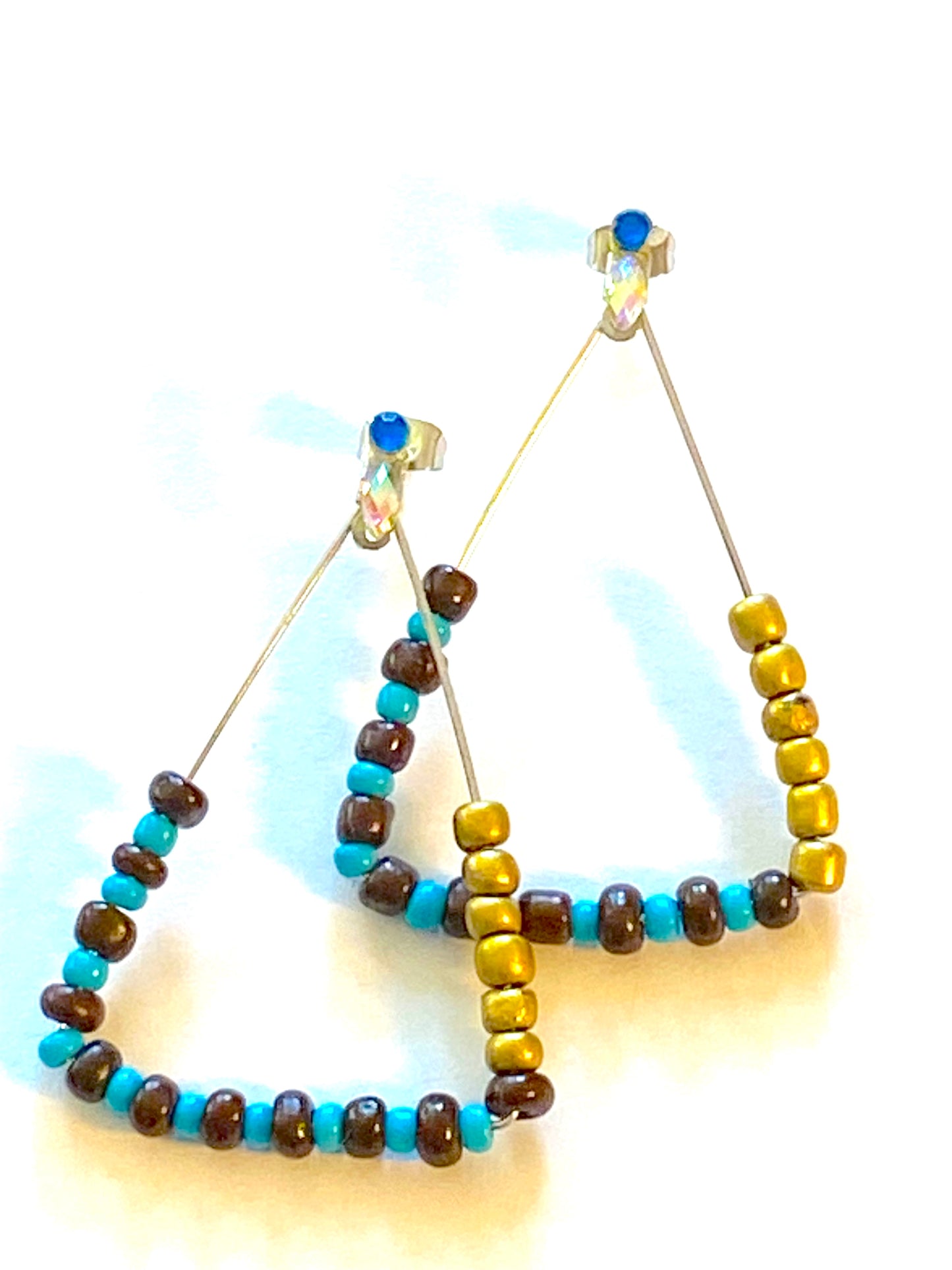 Turquoise Gold Hoops