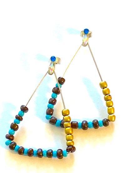 Turquoise Gold Hoops
