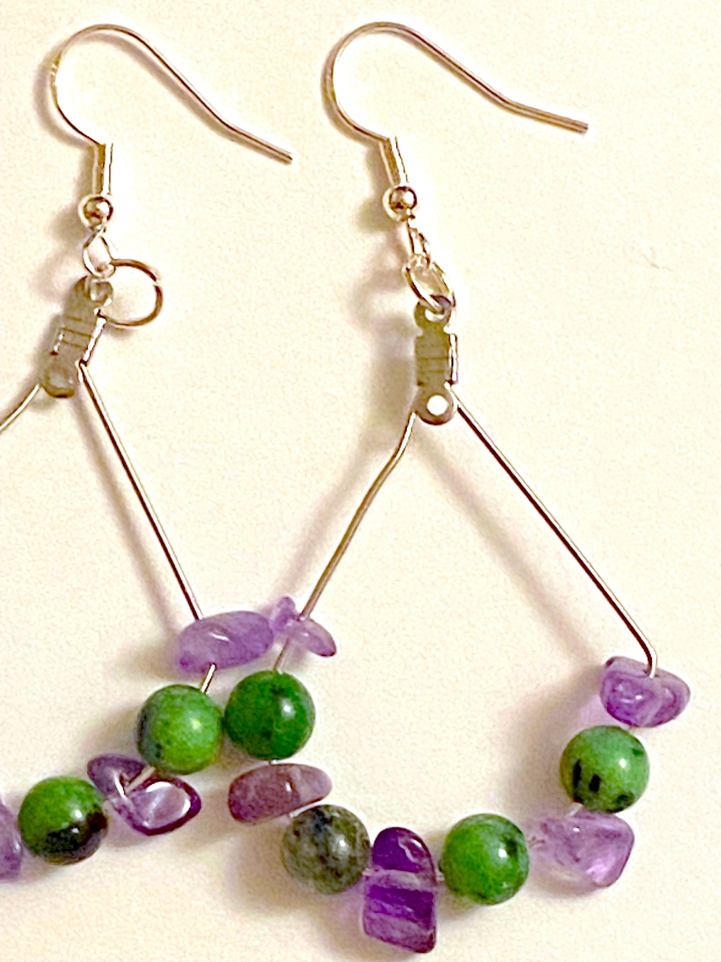 Amethyst Natural Ruby Zoisite Jasper Hoops