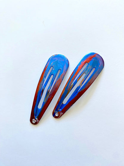 Blue Red Barrette