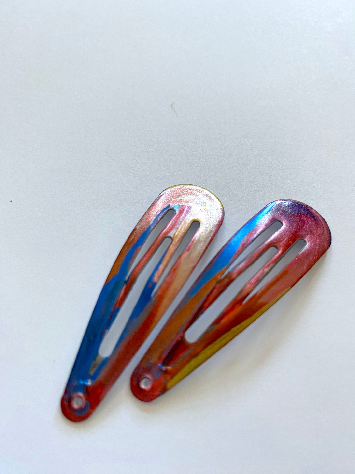 Sunset Blue Red Gold Barrette