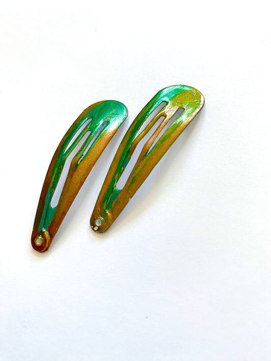 Green Gold Barrette