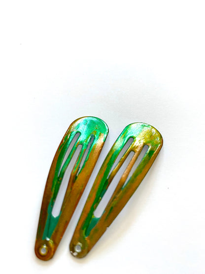 Green Gold Barrette