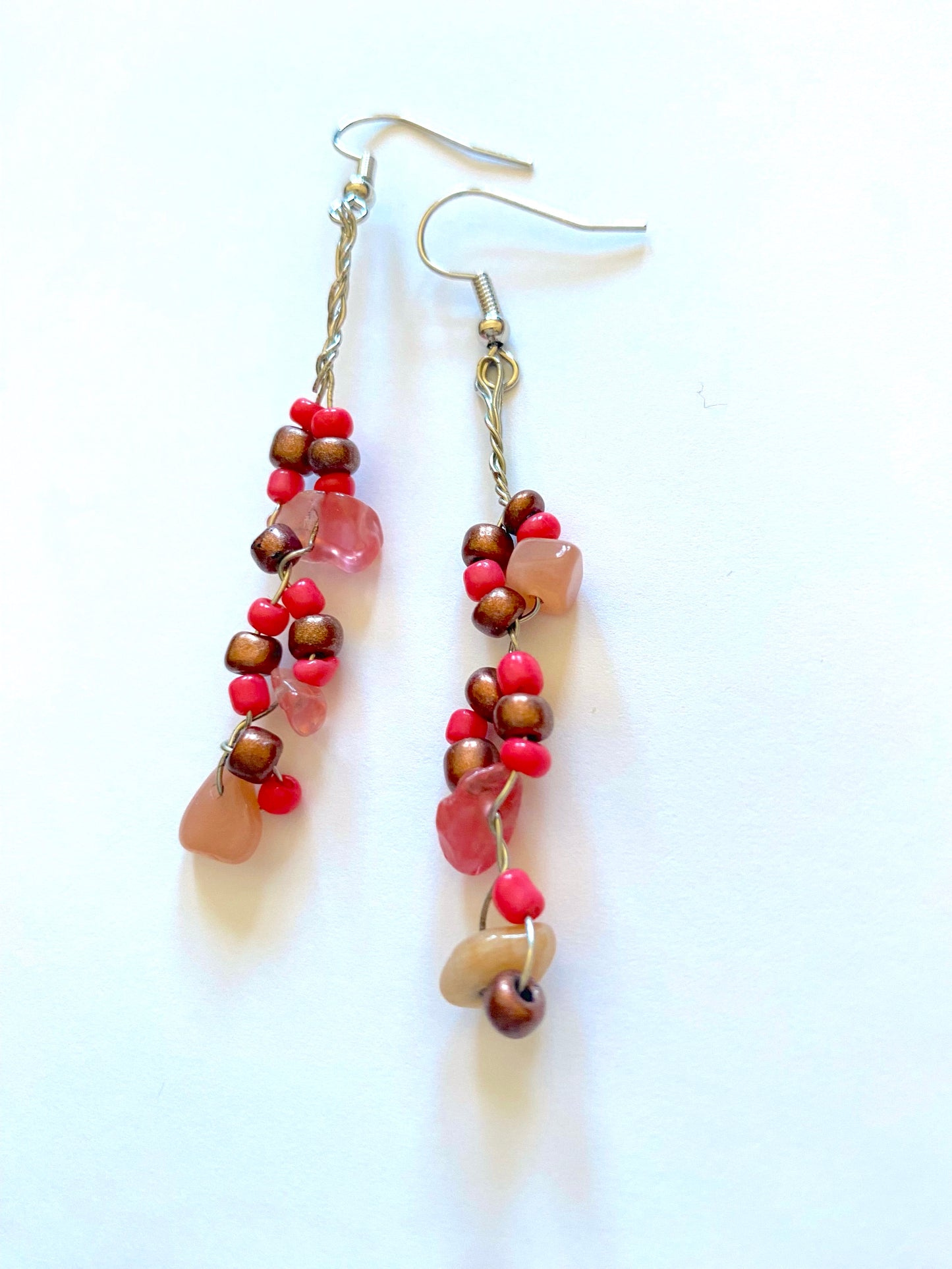 Southern Red Agate Dangle Earrings