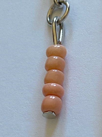 Peach Glass Bead Dangle Earrings