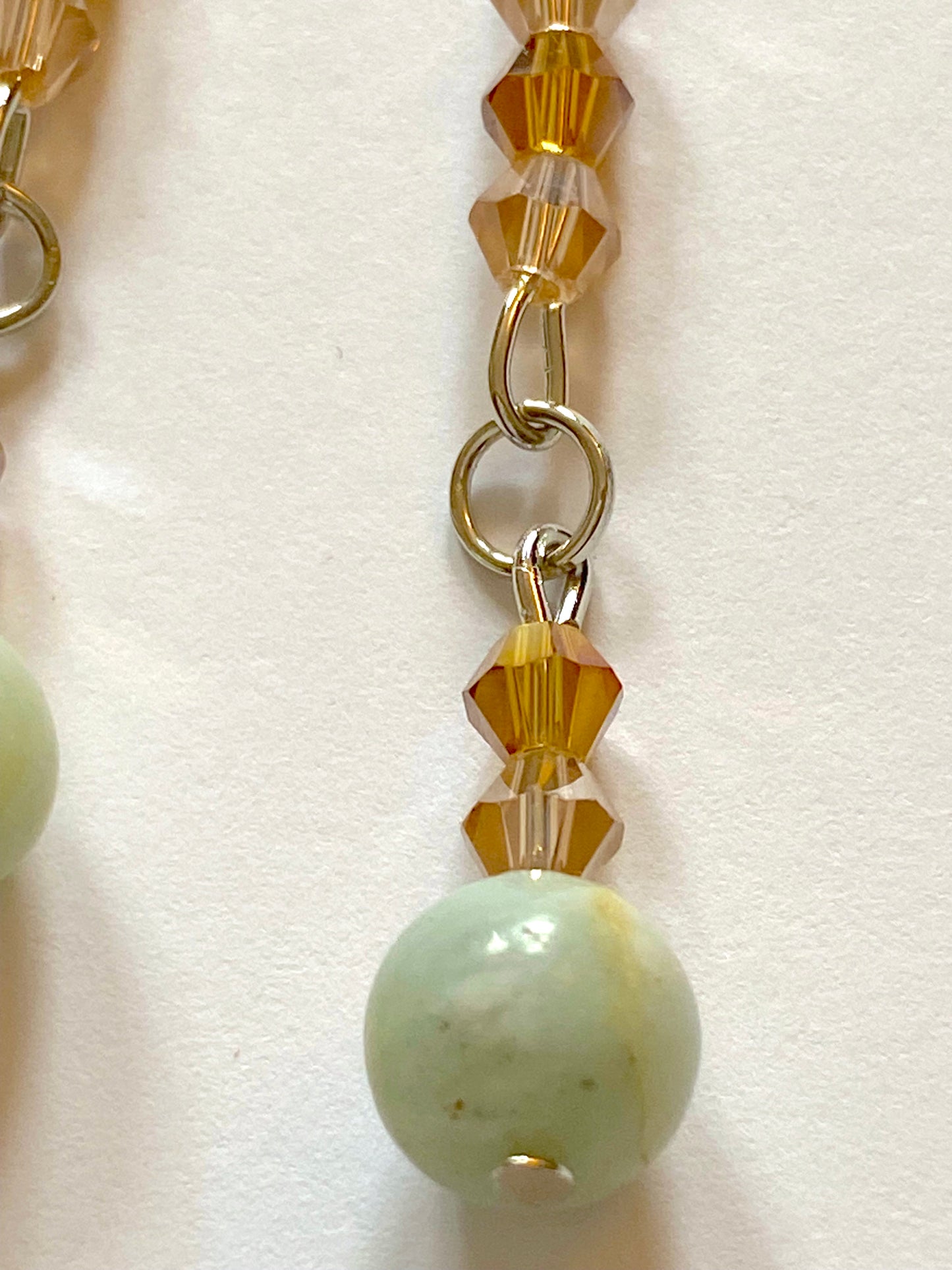 Amazonite Champagne Amber Earrings