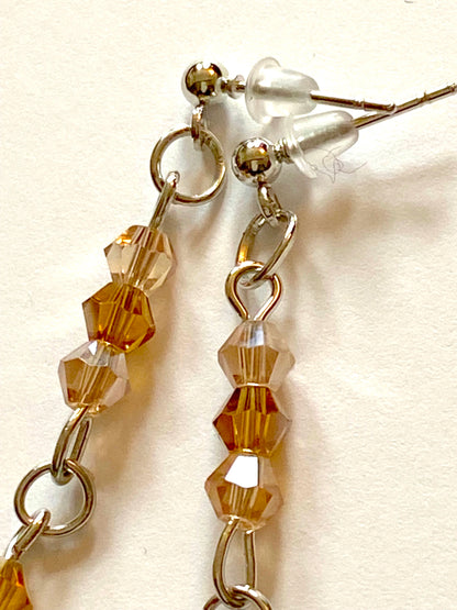 Amazonite Champagne Amber Earrings