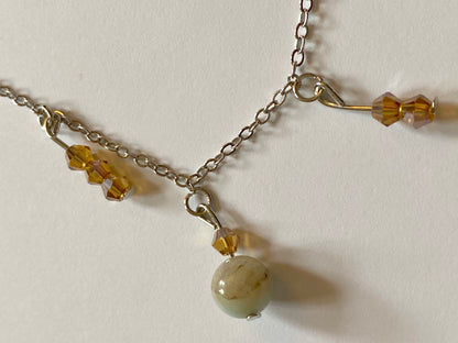 Amazonite Champagne Amber Bracelet