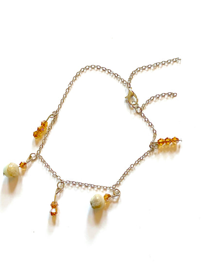 Amazonite Champagne Amber Bracelet