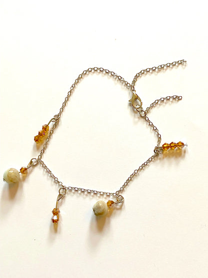 Amazonite Champagne Amber Bracelet