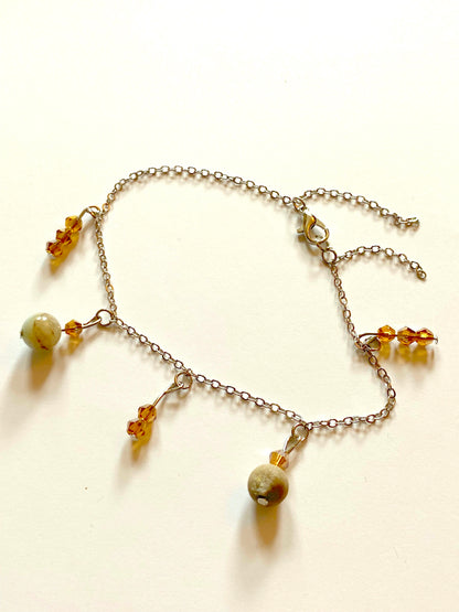 Amazonite Champagne Amber Bracelet