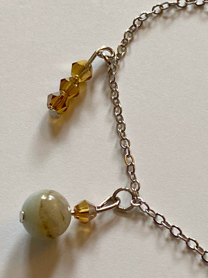 Amazonite Champagne Amber Bracelet