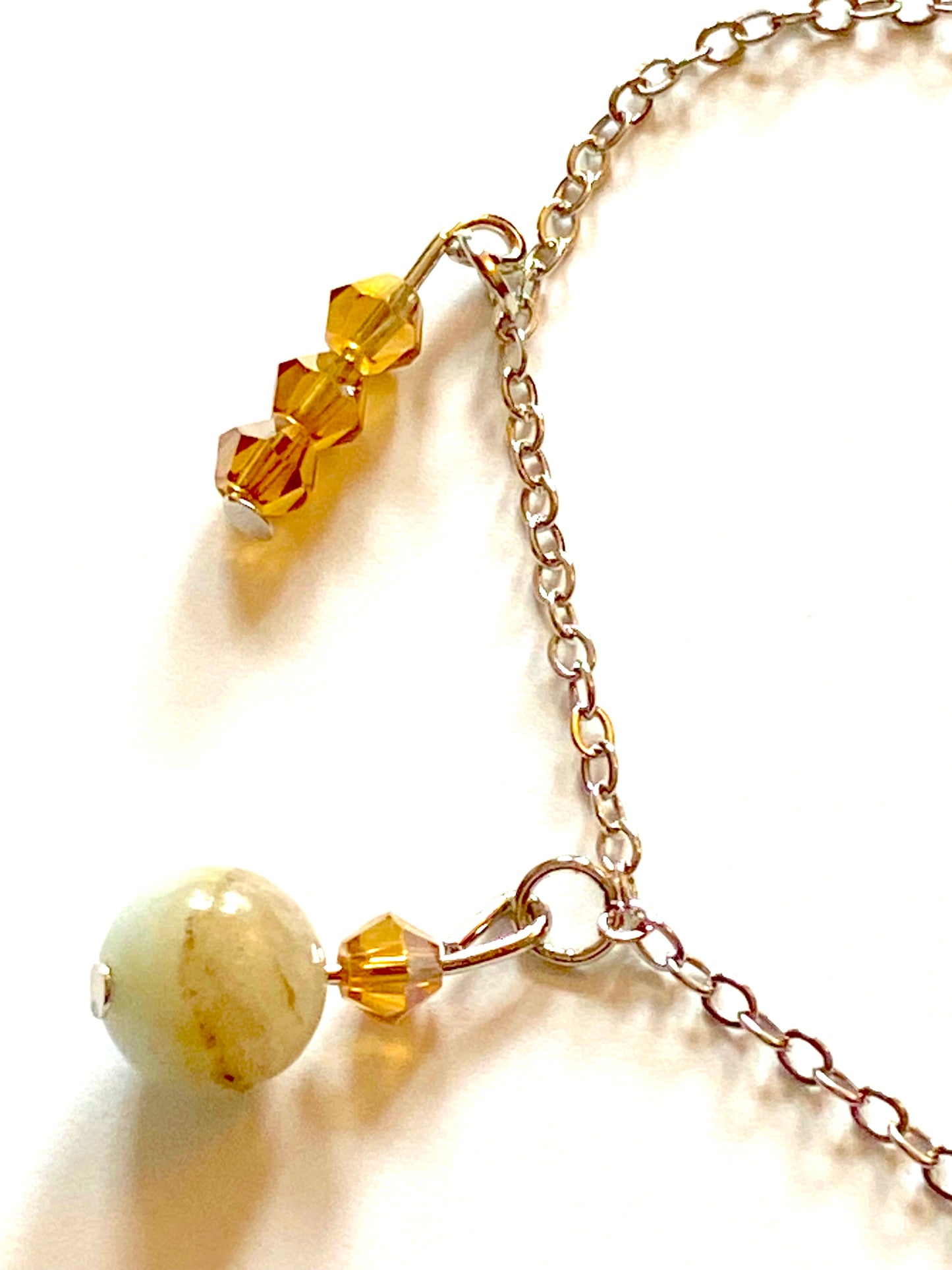 Amazonite Champagne Amber Bracelet