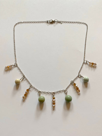 Amazonite Champagne Amber Necklace