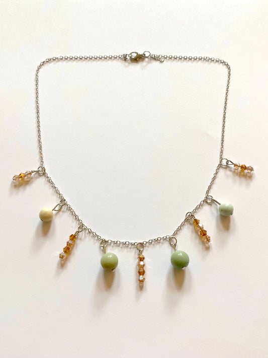 Amazonite Champagne Amber Necklace