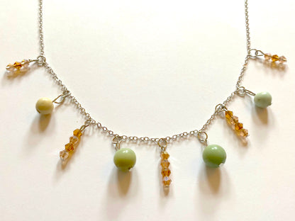 Amazonite Champagne Amber Necklace