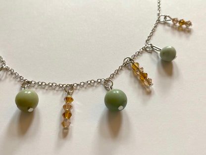 Amazonite Champagne Amber Necklace