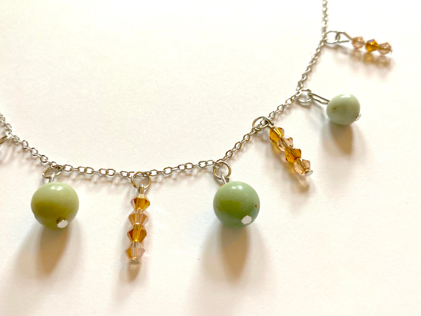 Amazonite Champagne Amber Necklace