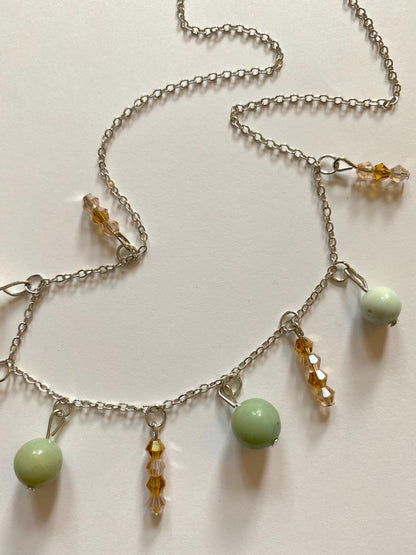 Amazonite Champagne Amber Necklace