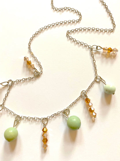 Amazonite Champagne Amber Necklace