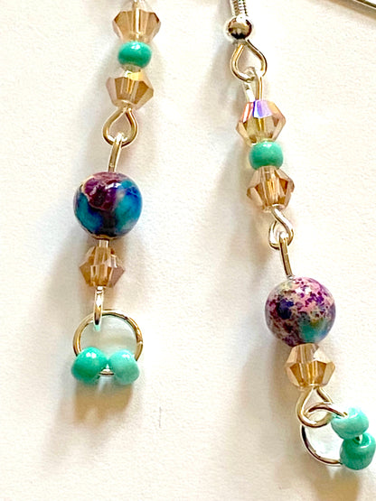 Imperial Jasper Champagne Earrings