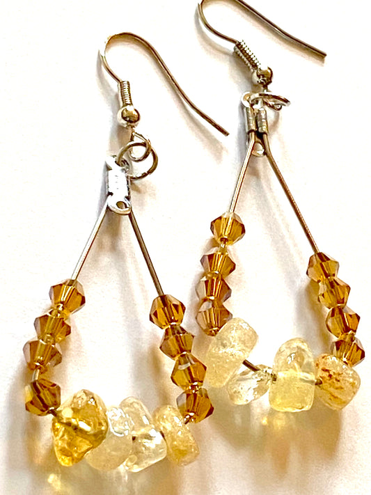 Citrine Amber Earrings