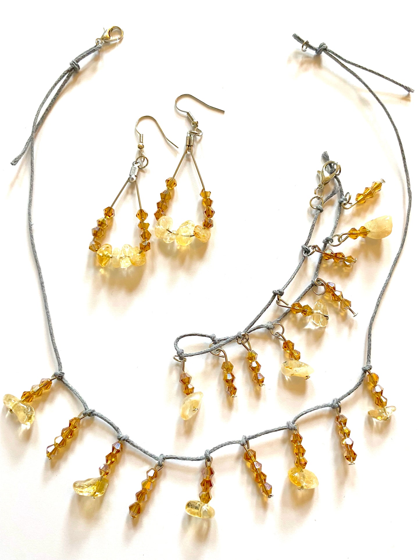 Citrine Amber Necklace Set