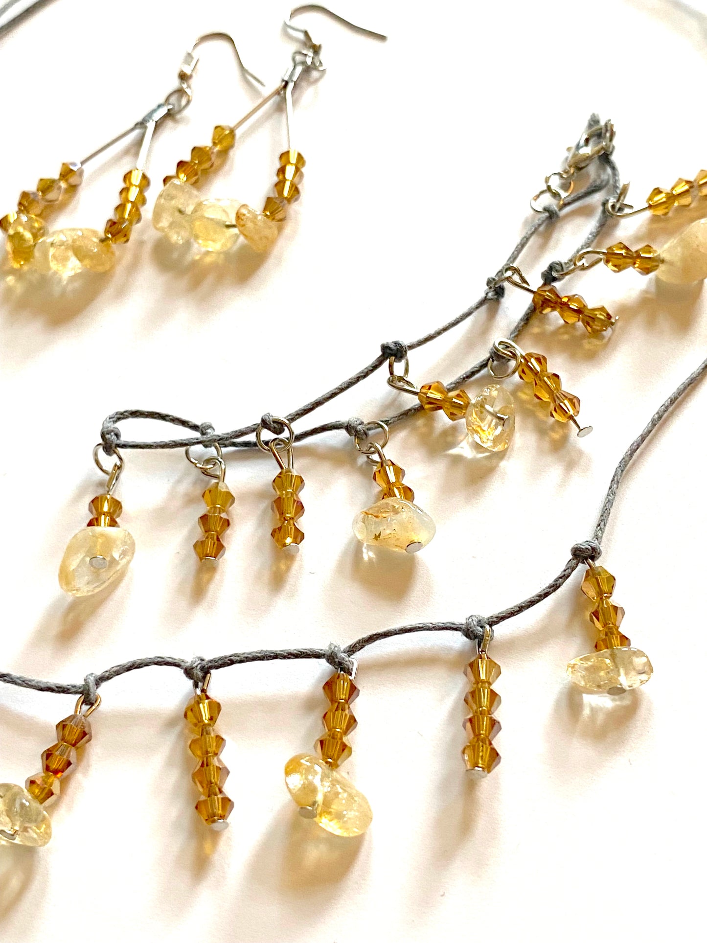 Citrine Amber Necklace Set