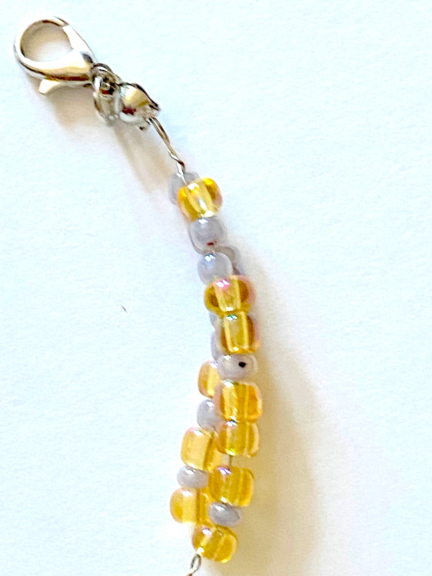Amber Yellow and Gray Bead Bracelet