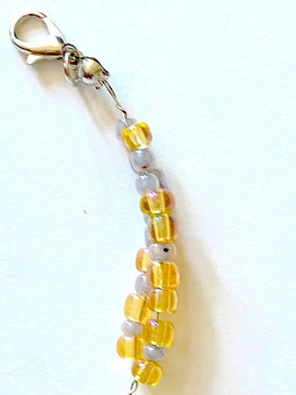 Amber Yellow and Gray Bead Bracelet