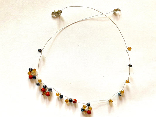 Floral Bead Asymmetrical Necklace