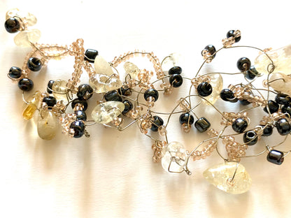 Citrine Pale Pink Bead Necklace