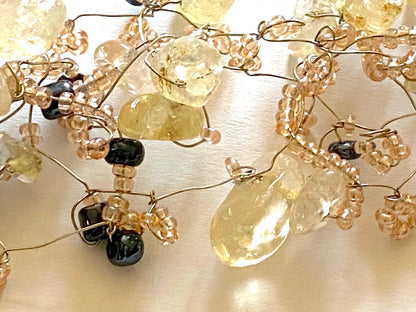 Citrine Pale Pink Bead Necklace