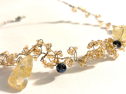 Citrine Pale Pink Bead Bracelet